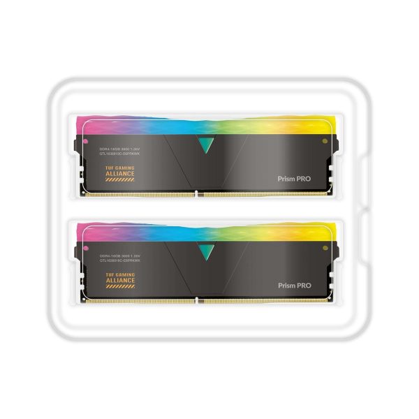 V-COLOR DDR4 (TUF Gaming Alliance) Prism PRO RGB 32GB(16GBx2) 3600MHz CL18 U-DIMM 1.35V SK Hynix IC Gaming Desktop Upgrade RAM Memory Module - Black (GTL1636818C-E6PRKWK)