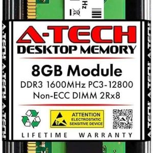 A-Tech 16GB Kit (2x8GB) RAM for Dell OptiPlex 9020, 9010, 7020, 7010, 3020, 3010, XE2 (USFF/SFF/MT/DT) | DDR3 1600 MHz DIMM PC3-12800 UDIMM Memory Upgrade - 8GB