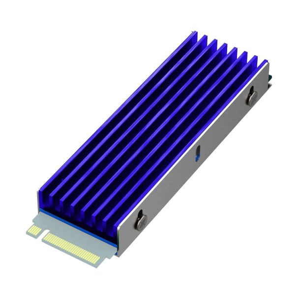 GLOTRENDS M.2 Heatsink for 2280 M.2 SSD, Fit for PC/PS5/PS5 Slim Installation, 22x70x6mm Aluminum Body, Including Thermal Pad - Blue