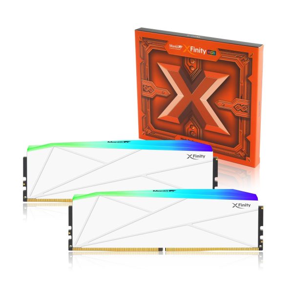 V-COLOR Manta XFinity RGB DDR5 32GB (16GBx2) 7800MHz CL38 1.45V RGB Gaming Desktop Upgrade RAM U-DIMM Memory Module SK Hynix IC - WHITE (TMXFL1678838WWK)