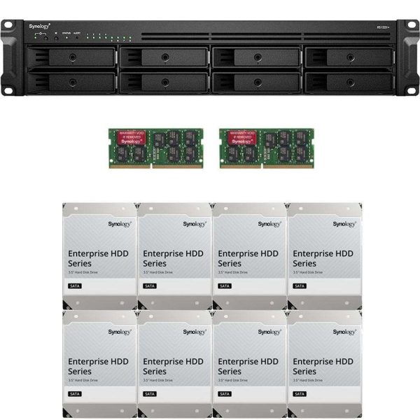 Synology RS1221+ RackStation with 16GB RAM and 144TB (8 x 18TB) of Synology Enterprise Drives Fully Assembled and Tested By CustomTechSales - 8GB DDR4,144TB (8 x 18TB)
