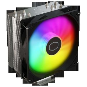 Cooler Master Hyper 212 Halo Black CPU Air Cooler, MF120 Halo² Fan, Dual Loop ARGB, Aluminum Top Cover, 4 Copper Heat Pipes, 154mm (H) for AMD Ryzen AM5/AM4, Intel LGA1700/1200 (RR-S4KK-20PA-R1) - Silver,Hyper 212 Spectrum V3