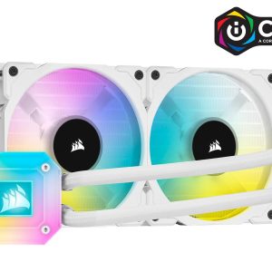 CORSAIR iCUE H100i ELITE CAPELLIX Liquid Cooling System - 2 Fan Slots (120 mm),Elite Capellix Series,RGB Pump + Fans White
