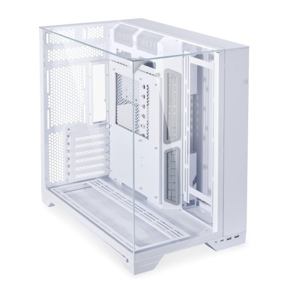 LIAN LI O11 Vision White Aluminum / Steel / Tempered Glass ATX Mid Tower Computer Case ----- O11VW