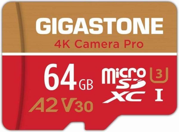 [Gigastone] Micro SD Card 32GB 5-Pack, Camera Plus, MicroSDHC Memory Card for Video Camera, Wyze Cam, Security Camera, Roku, Full HD Video Recording, UHS-I U1 A1 Class 10, up to 90MB/s, with Adapter - 64GB,4K Camera Pro,1-Pack