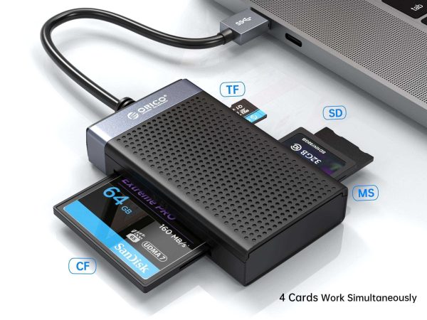 ORICO USB C Card Reader 4 in 1  SD TF CF MS Memory Smart Card Reader Compact Flash Card Adapter 15cm Cable for Laptop, Phone 4-in-1 4 in 1, USB C to TF/SD/CF/CM All Read - USB 3.0 (USB-C),All Read,4 in 1, USB C to TF/SD/CF/CM
