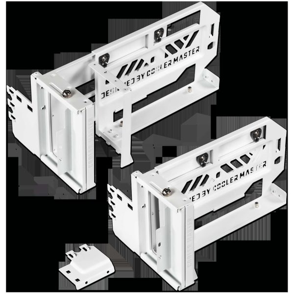Cooler Master MasterAccessory Vertical Graphics Card Holder Kit V3 White with Premium Riser Cable PCI-E 4.0 x16 - 165mm, Compatibility PCIe 4.0 and older for E-ATX, ATX , Micro ATX Chassis (MCA-U000R-