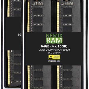 NEMIX RAM 32GB 2x16GB DDR4-2400 PC4-19200 2Rx8 ECC Unbuffered Memory - 64GB (4 x 16GB)