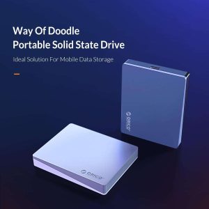 ORICO 240GB Portable SATA SSD External Solid State Drive with 3D NAND FLASH, Type C USB 3.1 Gen-2 Cable (10Gb/s), C to A cable (540MB/s) High-speed Portable SATA SSD - 250GB,Silver