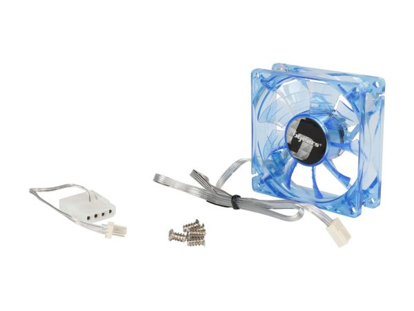 Bgears b-PWM 80 Translucent Blue with Blue LEDs, 2 ball Bearing PWM fan with  500 to 4000RPM, 78CFM, 37dba