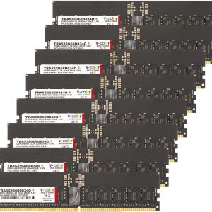 V-COLOR DDR5 768GB (96GBx8) 6000MHz CL36 6Gx4 2Rx4 OC R-DIMM (Overclocking ECC Registered DIMM) 1.25V Memory Ram for WRX90 Workstation (AMD EXPO) (TRA596G60D436O) - 256GB (8 x 32GB),288-Pin DDR5 SDRAM,DDR5 6800 (PC5 54400)