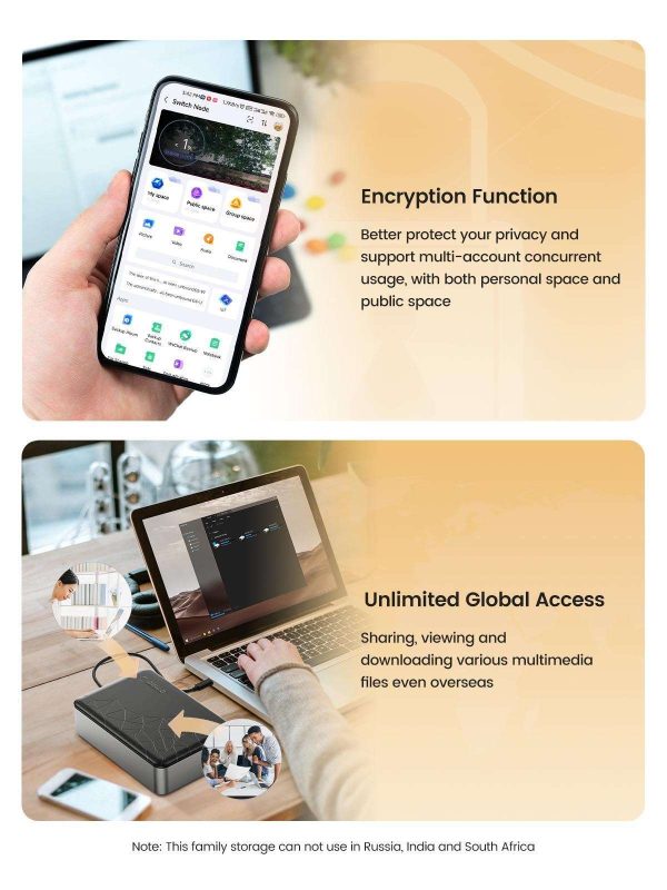 ORICO Networkable Hard Drive Enclosure for 3.5" SATA HDD, Personal NAS Storage and Private Cloud, Magnetic Lid Connection, 1GB DDR4 RAM, Quad Core CPU, CD3510(diskless)