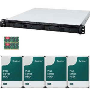 Synology RS822+ AMD Ryzen V1500B 4-Bay NAS 2GB RAM 16TB (4 x 4TB) of Synology Plus NAS Drives Fully Assembled and Tested By CustomTechSales - 16GB,16TB (4 x 4TB)