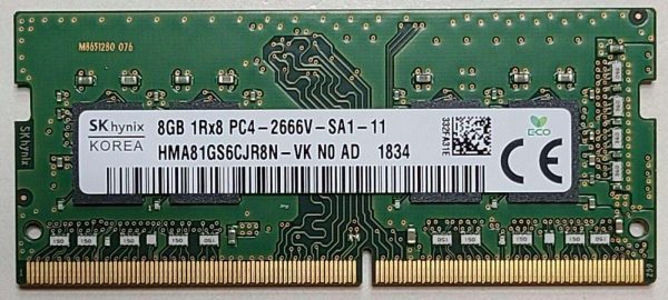 SK Hynix 8Gb 1Rx8 PC4-2666V Laptop 2666Mhz Memory SoDimm RAM HMA81GS6CJR8N-VK - 16GB (2 x 8GB)