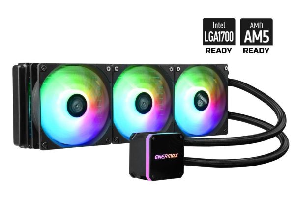 Enermax LIQMAX III 240 ARGB White, All-in-one CPU Liquid Cooler for AM4 & AM5 / LGA 1700/1200/1151, 240mm Radiator, Dual-Chamber Water Block, ARGB Fan - AM5 & LGA1700 Ready - 3 Fan Slots (120 mm),Black,Addressable RGB