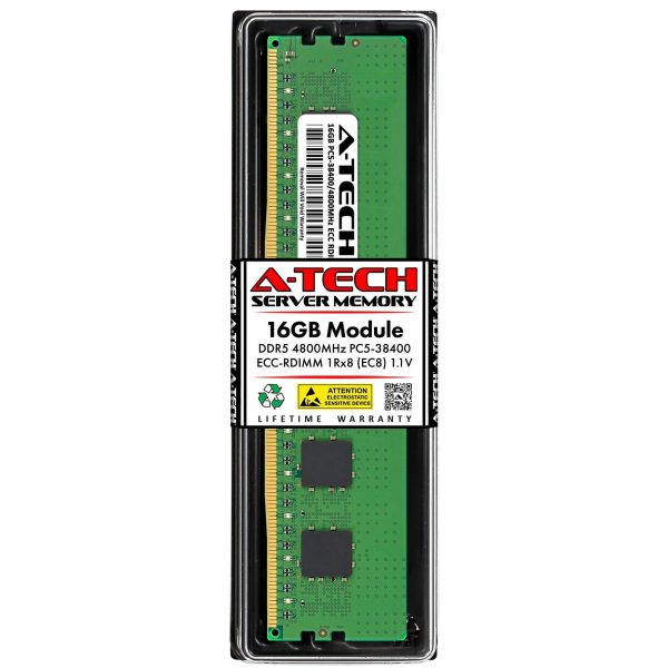 128GB (4x32GB) RAM for Dell PowerEdge T560, R660, R660xs, R6615, R6625, R760, R760xa, R760xd2, R760xs, R7615, R7625, R860, R960 | DDR5 4800MHz EC8 RDIMM PC5-38400 2Rx8 ECC Registered Server Memory Kit - 16GB