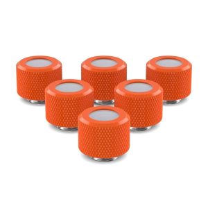 PrimoChill 12mm OD Rigid SX Fitting - 6 Pack - UV Orange