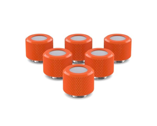PrimoChill 12mm OD Rigid SX Fitting - 6 Pack - UV Orange