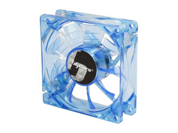 Bgears b-PWM 80 Translucent Blue with Blue LEDs, 2 ball Bearing PWM fan with  500 to 4000RPM, 78CFM, 37dba
