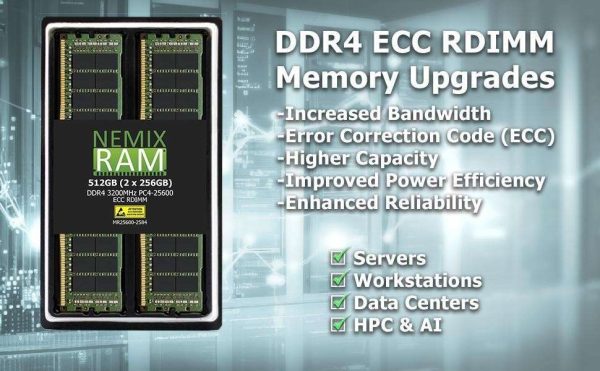 256GB Kit (8 x 32GB) DDR4-3200 PC4-25600 ECC Registered Memory for Servers / Workstations by NEMIX RAM