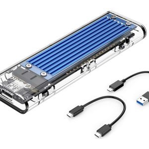 ORICO TCM2-C3 Aluminum USB 3.1 Gen2 Type-C NVMe M.2 Hard Drive Enclosure 10Gbps Date Transfer Rate Support UASP Protocol with Type-C to C Cable - Red - Blue,USB 3.1 Type-C,1,M.2 NVME PCI-E x 4 M-Key SSD,1 Bay