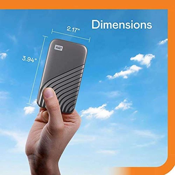 WD 1TB My Passport SSD External Portable Drive, Gray, Up to 1050 MB/s - WDBAGF0010BGY-WESN