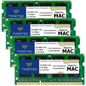 Timetec Hynix IC 8GB KIT(2x4GB) Compatible for Apple DDR3 1333MHz PC3-10600 for Early/Late 2011 13/15/17 inch MacBook Pro, Mid 2010 Mid/Late 2011 21.5/27 inch iMac, Mid 2011 Mac Mini - 16GB (4 x 4GB)