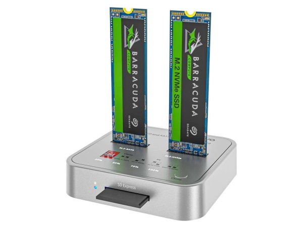 MAIWO M.2 NVMe 10 Gbps SSD Enclosure, USB 3.2 Gen 2 to NVMe PCI-E M.2 SSD Docking Station, Support UASP for NVMe SSD Size 2230/2242/2260/2280(up to 4TB) - Gray,USB 3.1 Type-C,With Clone,2 Bay,M.2 SATA&NVMe SSD,M.2 SATA&NVMe SSD