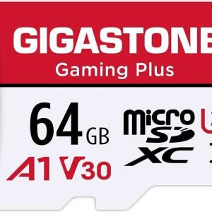 [Gigastone] Micro SD Card 32GB 5-Pack, Camera Plus, MicroSDHC Memory Card for Video Camera, Wyze Cam, Security Camera, Roku, Full HD Video Recording, UHS-I U1 A1 Class 10, up to 90MB/s, with Adapter - 64GB,Gaming Plus,1-Pack