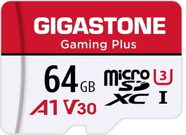 [Gigastone] Micro SD Card 32GB 5-Pack, Camera Plus, MicroSDHC Memory Card for Video Camera, Wyze Cam, Security Camera, Roku, Full HD Video Recording, UHS-I U1 A1 Class 10, up to 90MB/s, with Adapter - 64GB,Gaming Plus,1-Pack