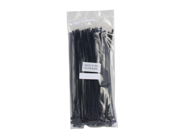 Nippon Labs 8" Intermediate Cable Ties Black Color 100pcs/Bag