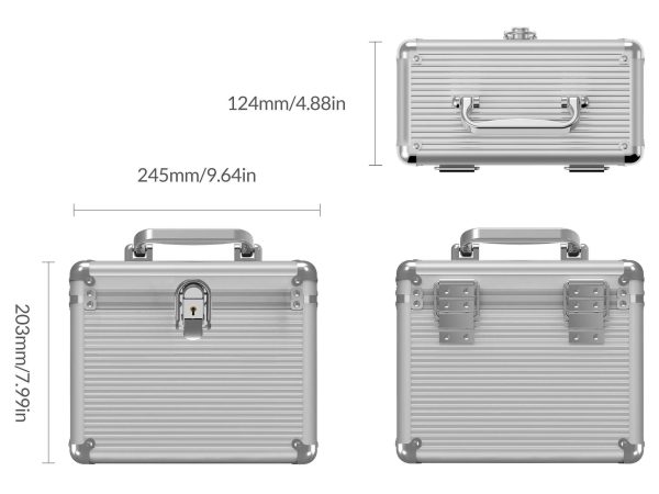 ORICO Aluminum Hand-held Multi-protection 5 Bay 3.5 inch HDD Protective Storage Carrying Box with Security Lock - Silver (BSC35-05)
