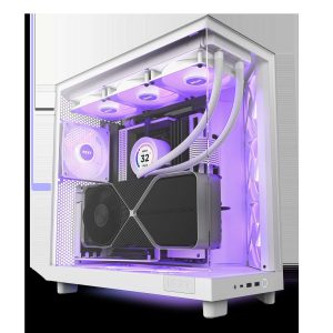 NZXT H9 Flow - All Black - CM-H91FB-01 - Dual-Chamber Mid-Tower Airflow Case - H6 Flow RGB (White)