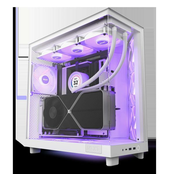 NZXT H9 Flow - All Black - CM-H91FB-01 - Dual-Chamber Mid-Tower Airflow Case - H6 Flow RGB (White)