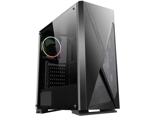 DIYPC ATX Mid Tower White - Black / Tempered Glass Window