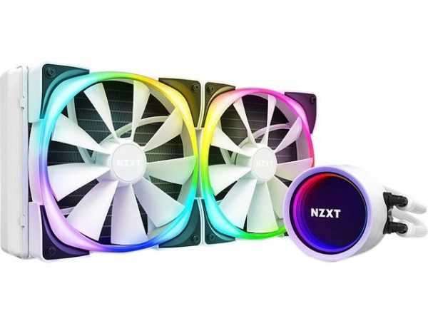 NZXT Kraken Z Series Z73 360mm - RL-KRZ73-01 - AIO RGB CPU Liquid Cooler - Customizable LCD Display - Improved Pump - Powered by CAM V4 - RGB Connector - Aer P 120mm Radiator Fans LGA 1700 Compatible - 2 Fan Slots (140 mm),White,Kraken X63 RGB