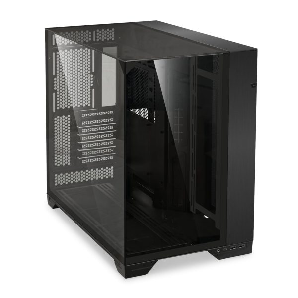 LIAN LI O11 Vision White Aluminum / Steel / Tempered Glass ATX Mid Tower Computer Case ----- O11VW - Black
