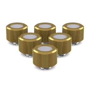 PrimoChill 14mm OD Rigid SX Fitting - 6 Pack - Candy Gold