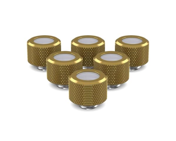 PrimoChill 14mm OD Rigid SX Fitting - 6 Pack - Candy Gold