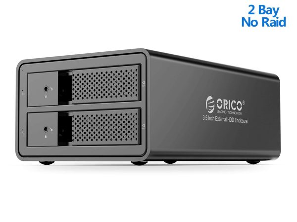 ORICO Tool-free USB 3.0 to SATA 5 Bay External 3.5-inch SATA SDD Hard Drive Enclosure with Safety Lock for Laptop PC Mac OS [Without RAID Function] -9558U3 - Dual HDD,2 Bay 9528U3