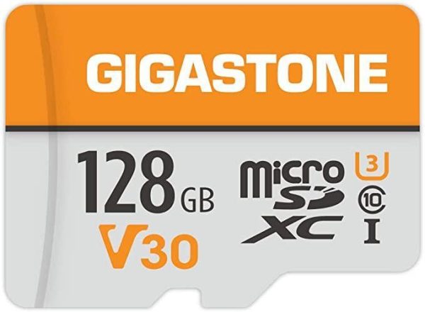 [Gigastone] Micro SD Card 32GB 5-Pack, Camera Plus, MicroSDHC Memory Card for Video Camera, Wyze Cam, Security Camera, Roku, Full HD Video Recording, UHS-I U1 A1 Class 10, up to 90MB/s, with Adapter - 128GB,V30 4K,1-Pack