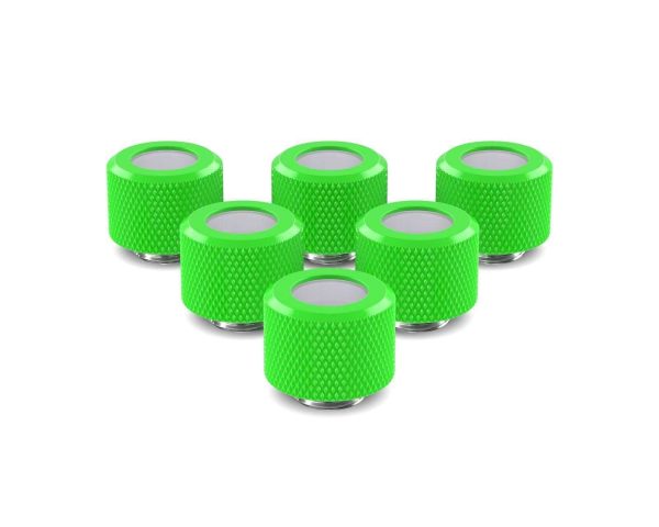 PrimoChill 12mm OD Rigid SX Fitting - 6 Pack - UV Green