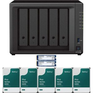 Synology DS1522+ 5-Bay NAS with 8GB RAM and 20TB (5 x 4TB) of Synology Plus Drives and 1.6TB (2 x 800GB) Synology Cache Fully Assembled and Tested By CustomTechSales