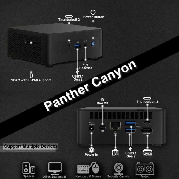Intel NUC 11 Pro NUC11PAHi70Z Panther Canyon Lite Desktop Mini PC 11th Gen Intel® Core i7-1165G7 Processor Up to 4.7 GHz Turbo,4 core,8 thread,12 MB Cache,28W(No RAM&SSD)
