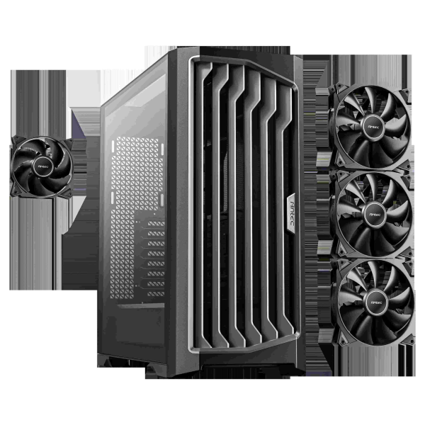 Antec Performance 1 FT, RTX 40 Series GPU Support, Temp. Display, 4 x Storm T3 PWM Fans, Type-C Ready, Dual Tempered Glass Side Panels, Removable Top Fan/Radiator Bracket, Mesh Front Panel, Full-Tower