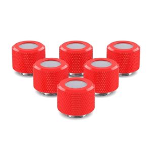 PrimoChill 12mm OD Rigid SX Fitting - 6 Pack - UV Red