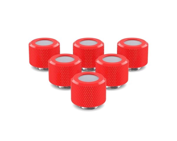 PrimoChill 12mm OD Rigid SX Fitting - 6 Pack - UV Red