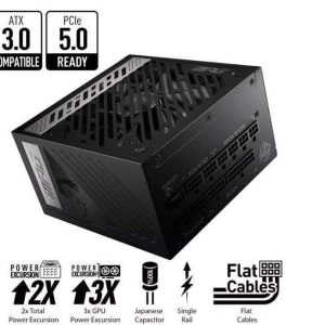 MSI - MPG A1000G PCIE 5.0, 80 GOLD Full Modular Gaming PSU, 12VHPWR Cable, 4080 4090 ATX 3.0 Compatible, 1000W Power Supply