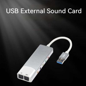 Weastlinks External Audio Converter Aluminium Alloy USB Audio Adapter 7.1 5.1 Channel External Audio Card SPDIF Optical for Laptop Desktop - Sound Blaster AE-9
