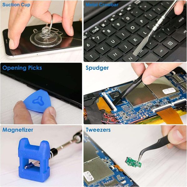 Screwdriver Sets 142-Piece Electronics Precision Screwdriver with 120 Bits Magnetic Repair Tool Kit for iPhone, MacBook, Computer, Laptop, PC, Tablet, PS4, Xbox, Nintendo, Game Console